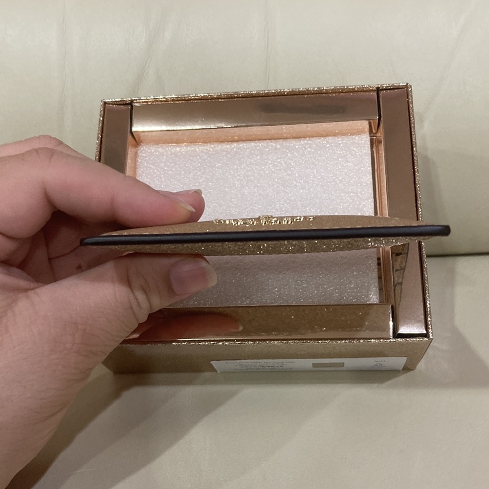 NWT Kate Spade Gold Sparkle Glitter Glimmer Boxed Small Slim Card Holder Wallet - Picture 10 of 15